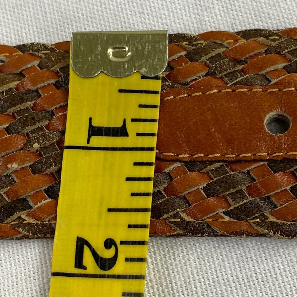 vintage STEERHIDE western‎  laced brown leather belt COWBOY rodeo